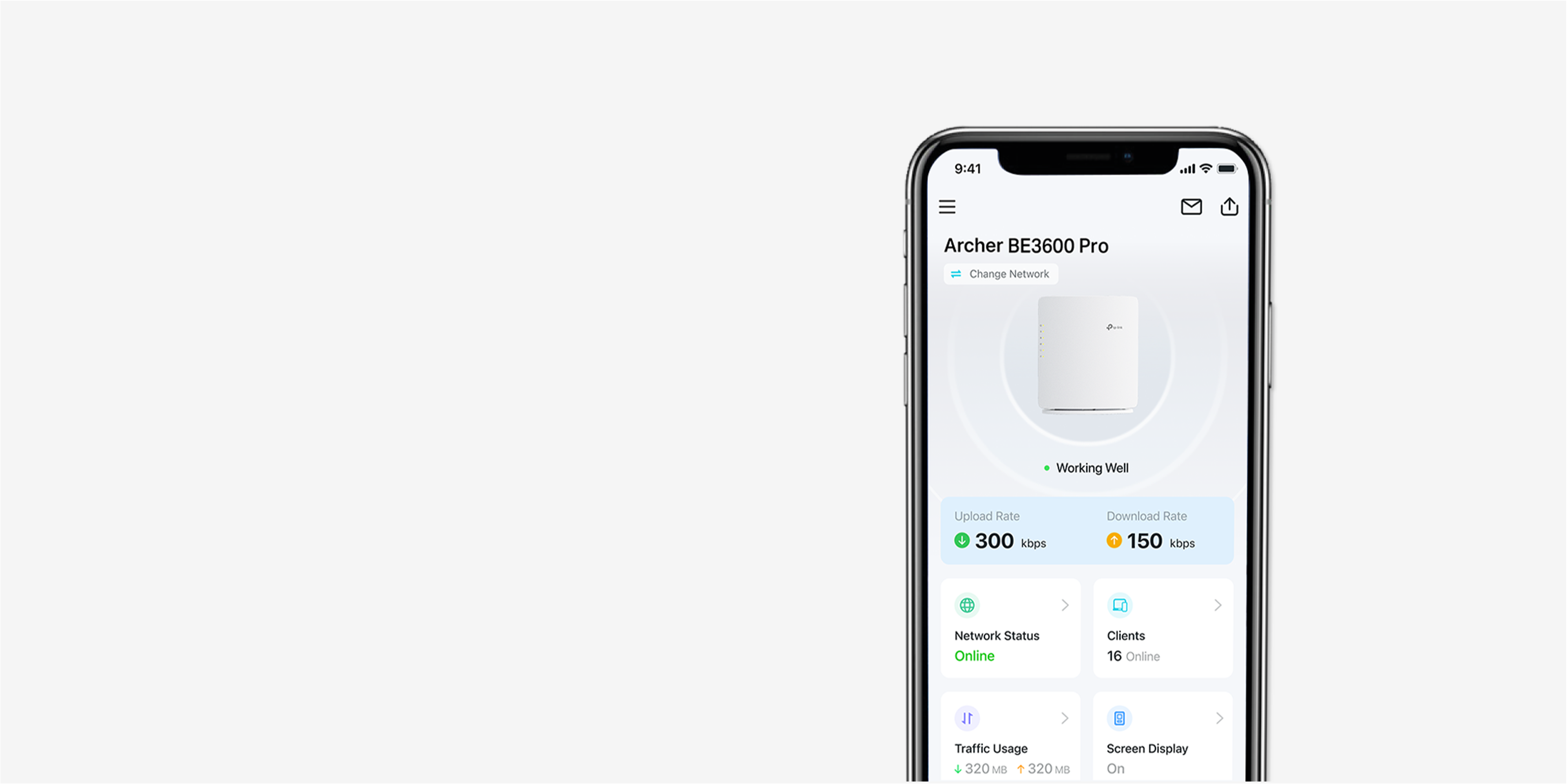 TP-Link Tether app showing Archer BE3600 Pro