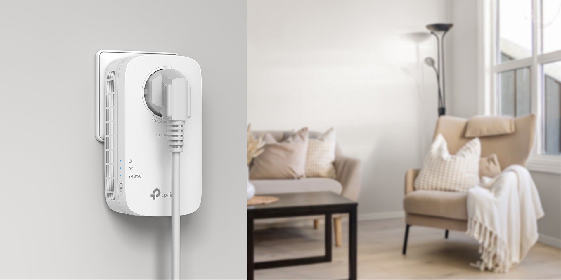 No Outlet Wasted with built-in pass-through socket
